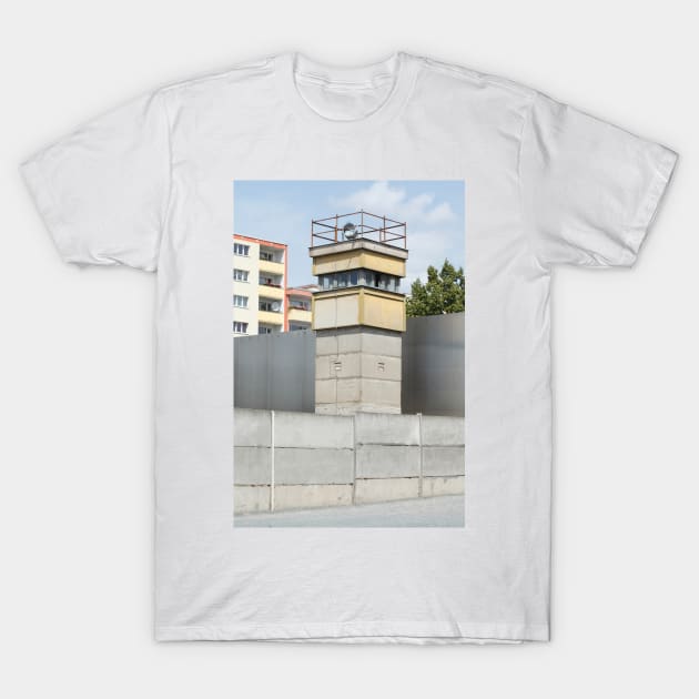 Former watchtower, Berlin Wall Memorial, Bernauer Strasse, Berlin T-Shirt by Kruegerfoto